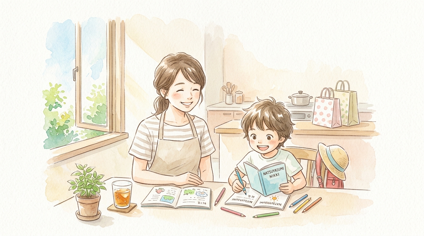 親子の笑顔が一番の宝物!今日からできる夏休み日記のヒント